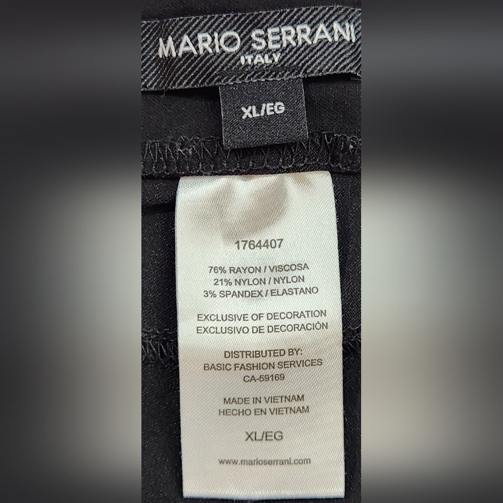 WOMEN'S MARIO SERRANI ITALY PULL ON COMFORT STRETCH FABRIC CAPRI! BLACK SIZE XL - Picture 5 of 6